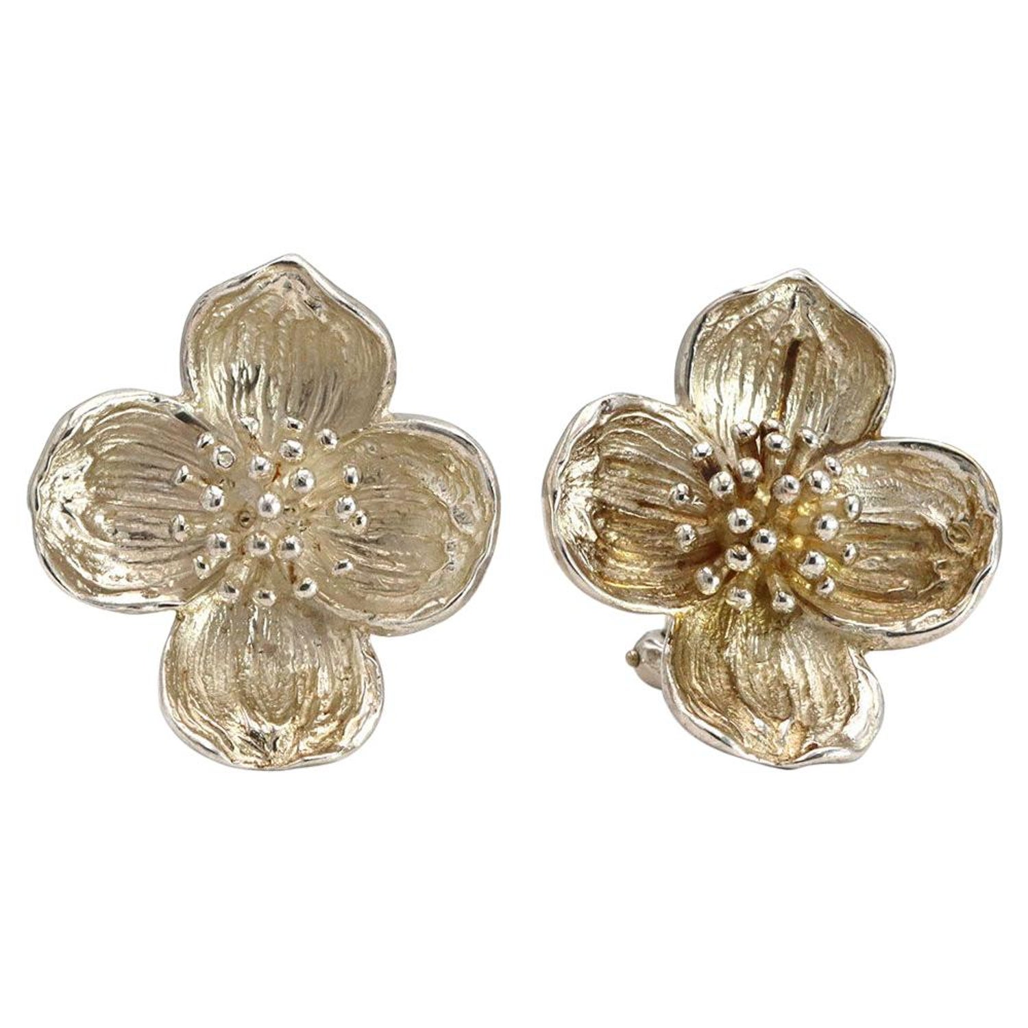 Tiffany and Co. Dogwood Flower Earrings at 1stDibs