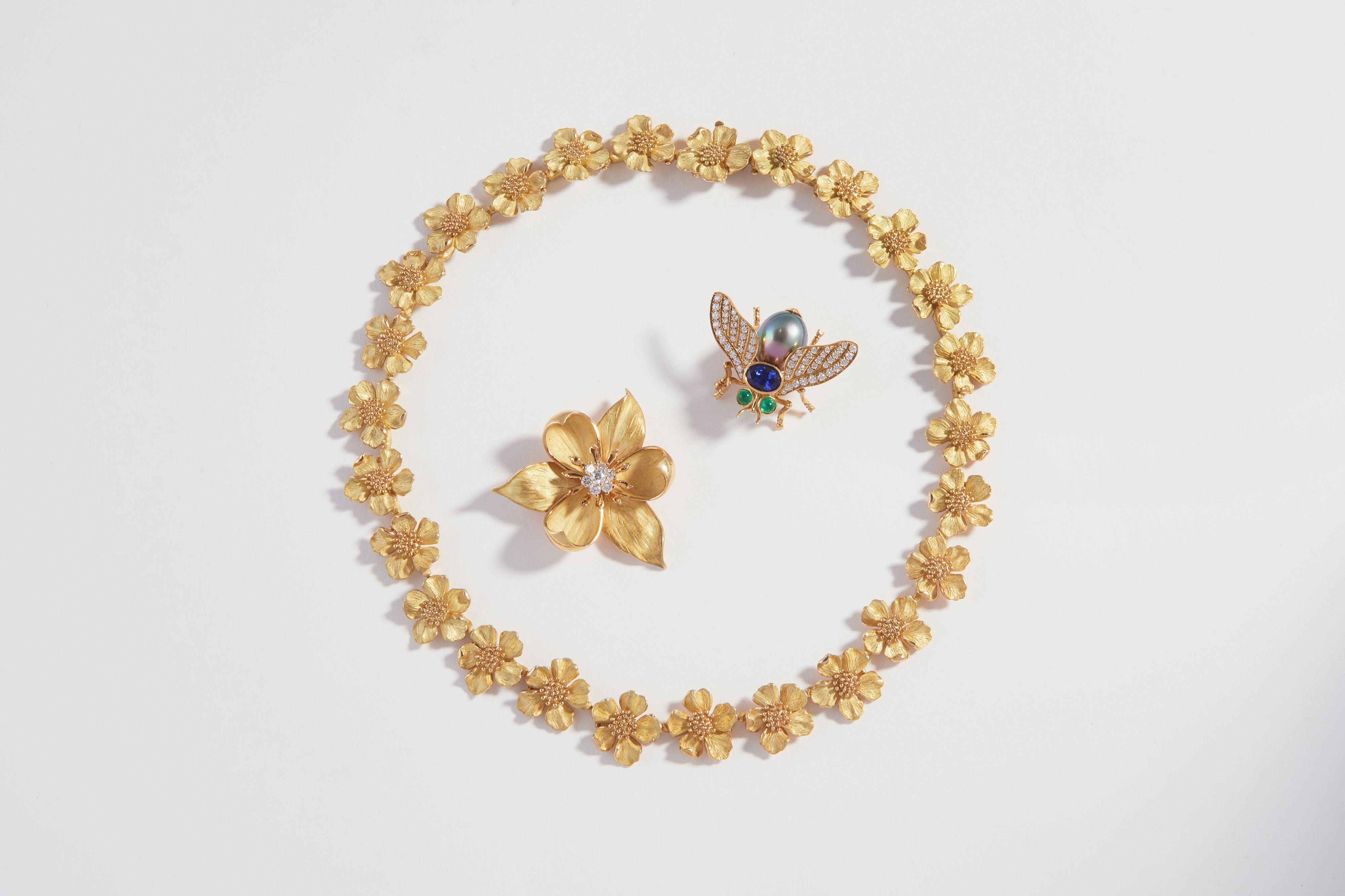 Tiffany & Co. 'Dogwood Flower' Gold and Diamond Brooch 1