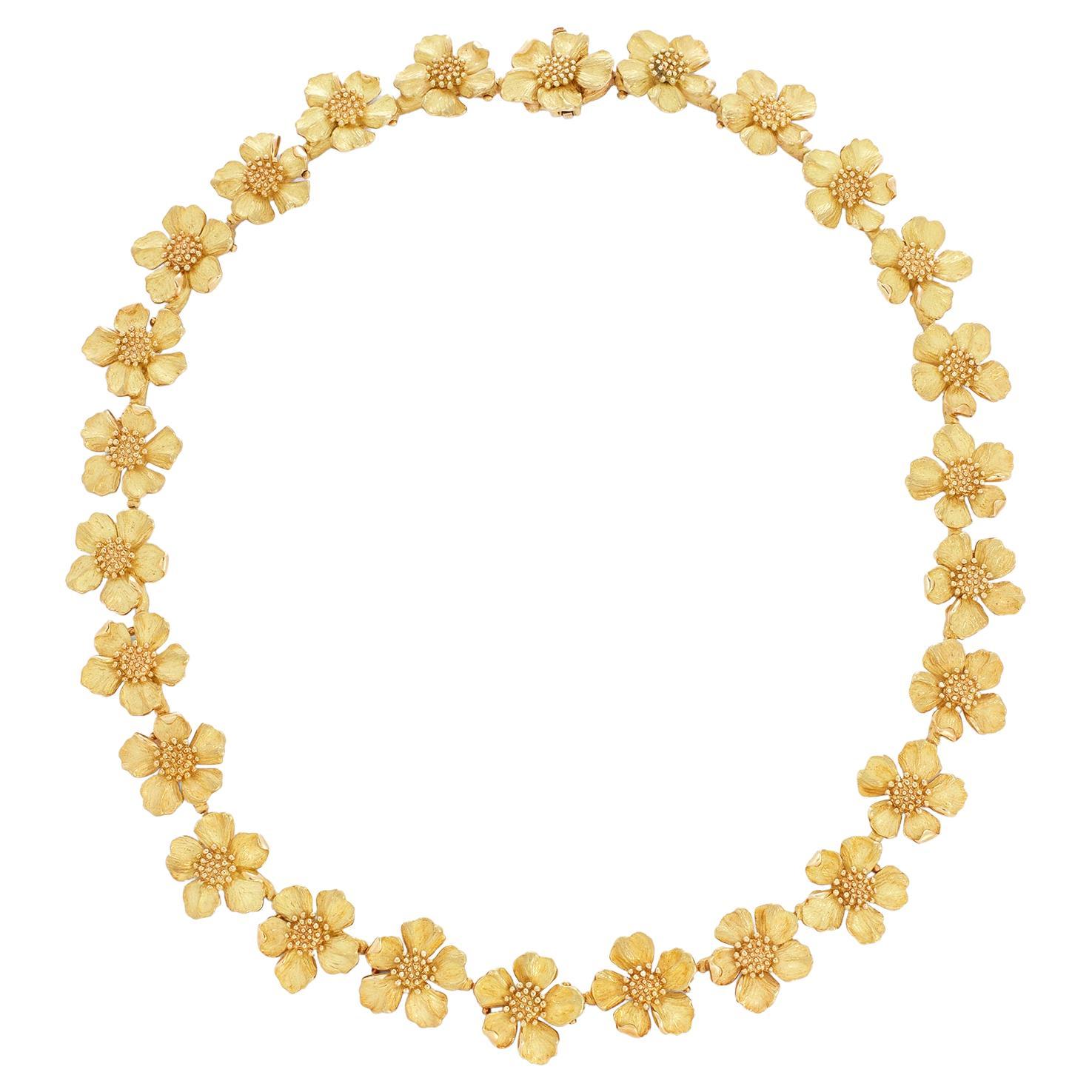 Tiffany & Co. 'Dogwood Flower' Gold Necklace