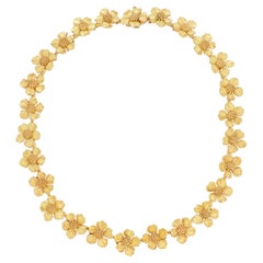 Vintage Tiffany & Co. 'Dogwood Flower' Gold Necklace