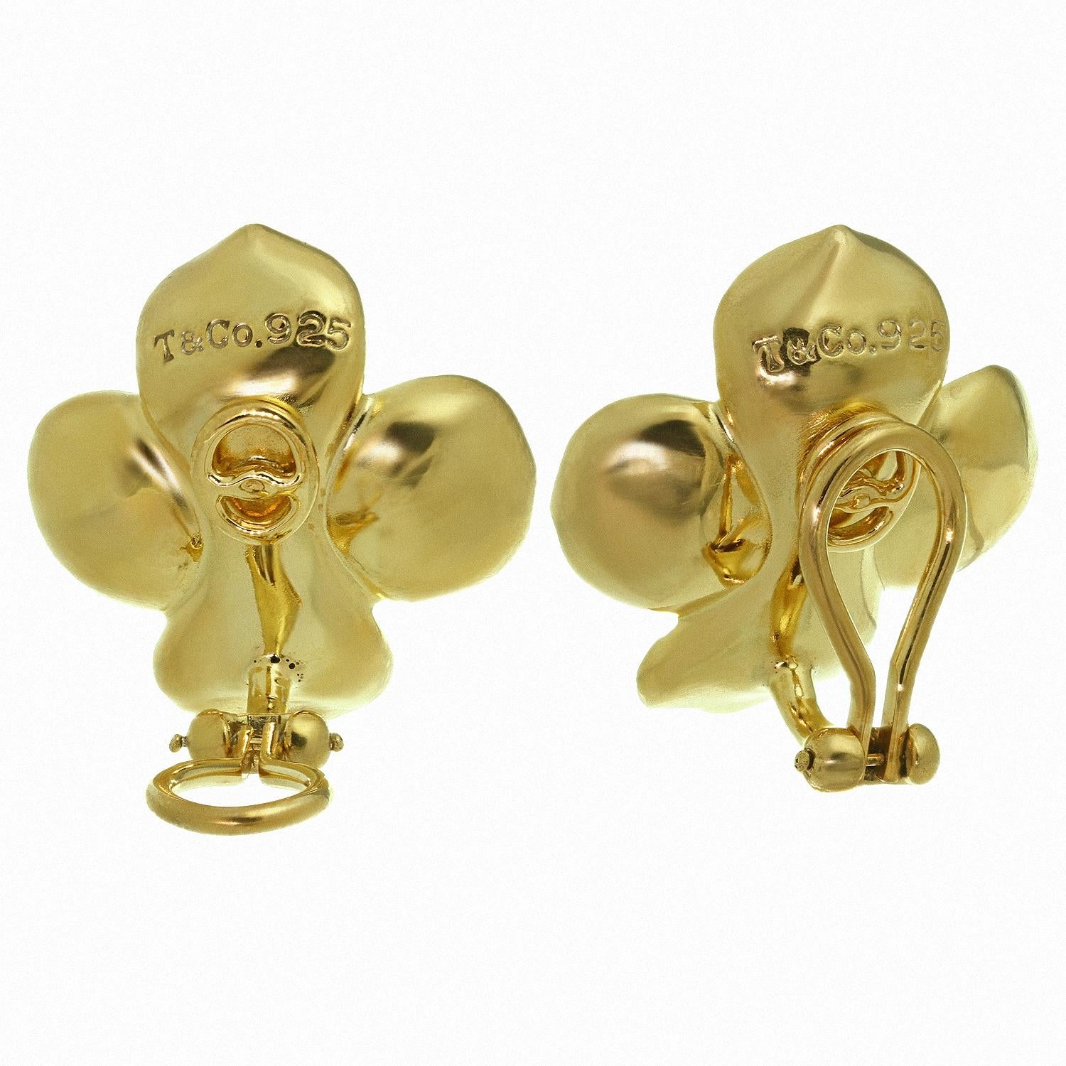 Tiffany & Co. Dogwood Flower Sterling Silver Gold Plated Earrings & Brooch Set 2