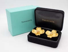 Tiffany & Co Dogwood Flowers Large Earrings in 18kt Yellow Gold with Diamonds