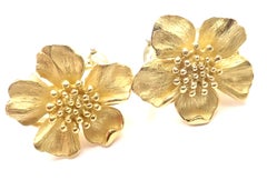 Tiffany & Co Dogwood Wild Rose Yellow Gold Earrings