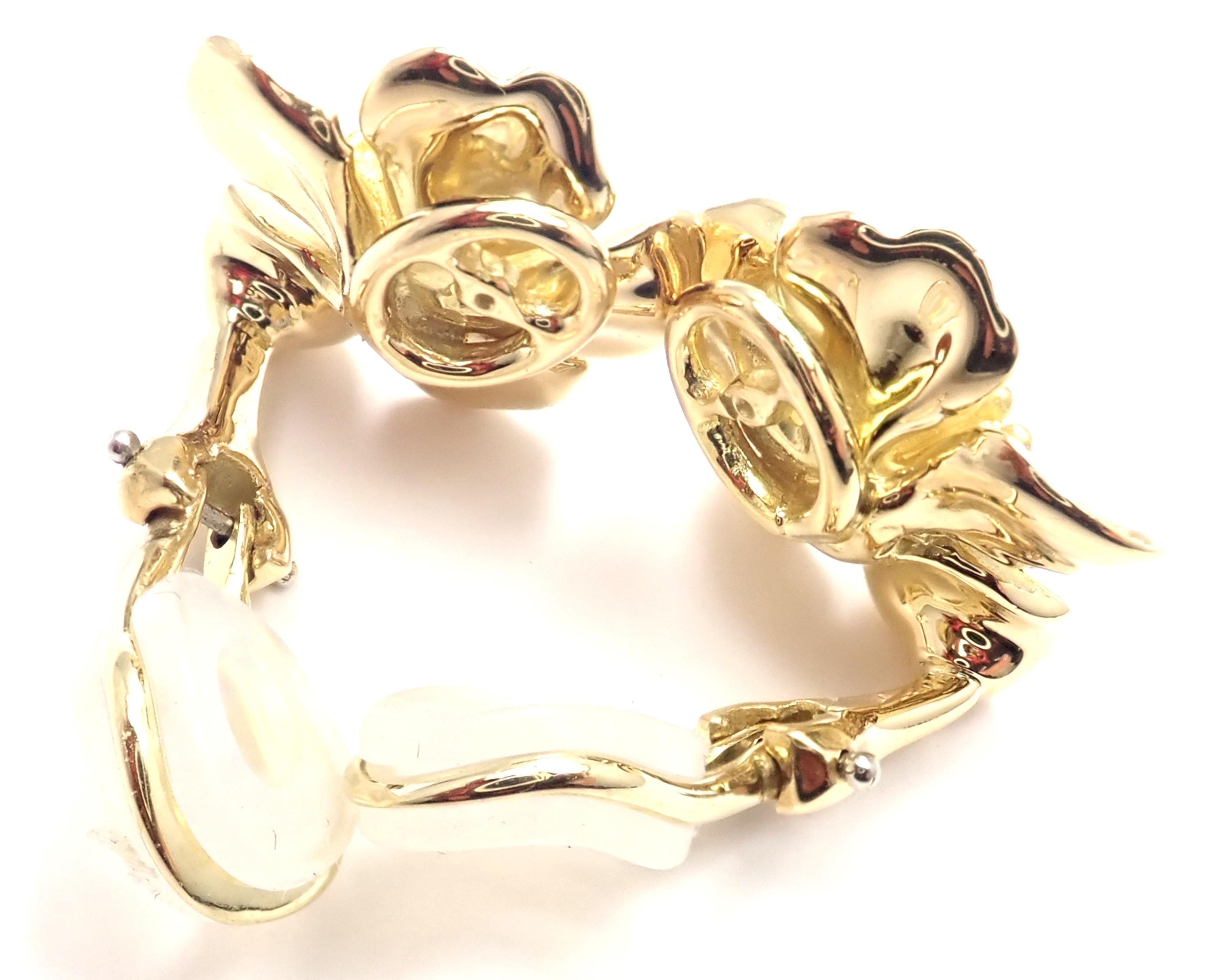 Women's or Men's Tiffany & Co Dogwood Wild Rose Yellow Gold Earrings