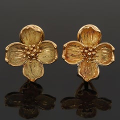 TIFFANY & CO. Pendientes de clip de oro amarillo Dogwood