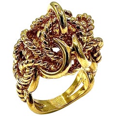 Tiffany & Co. Domed Chain Link 18K Yellow Gold Ring