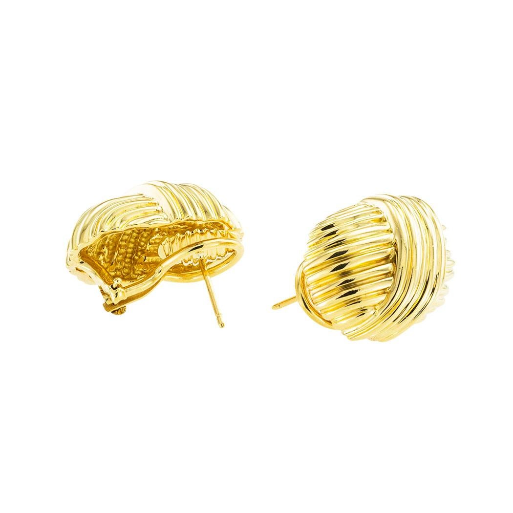 Women's Tiffany & Co Domed Yellow Gold Clip On Earrings