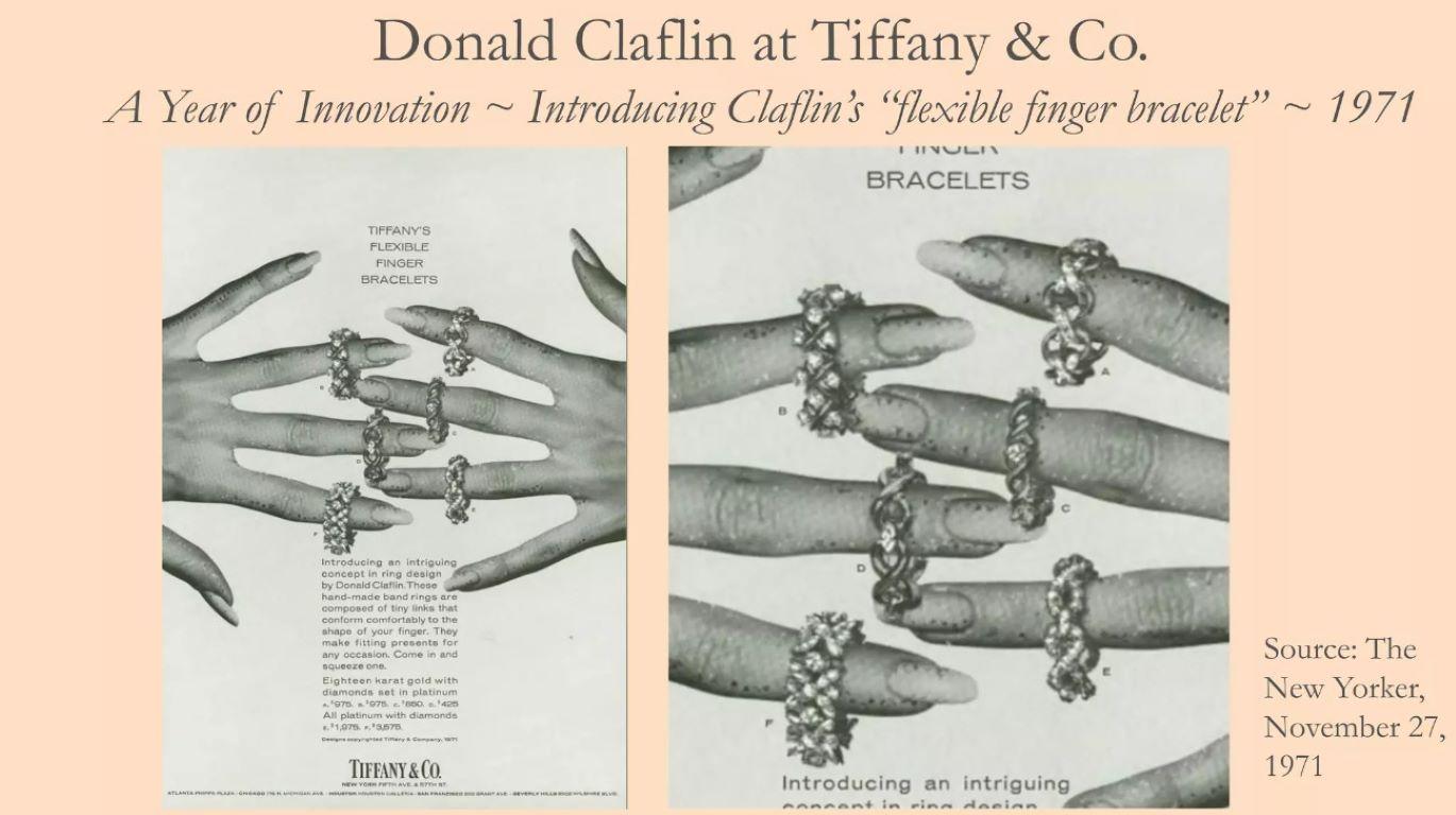 Tiffany & Co. Donald Claflin, bague d'éternité flexible en platine et diamants, taille 5 en vente 3
