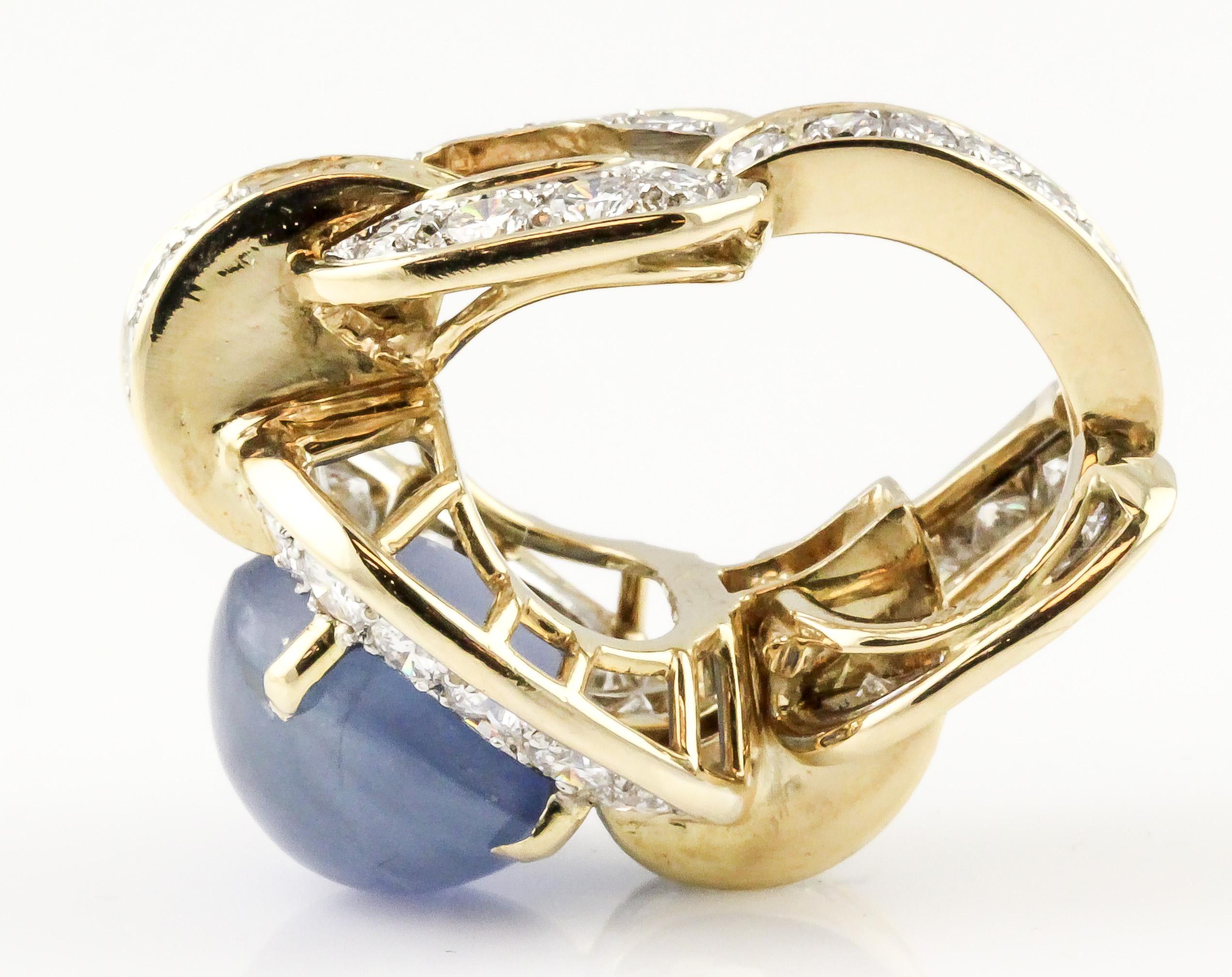Women's Tiffany & Co. Donald Claflin Sapphire Diamond 18k Gold Platinum Ring For Sale