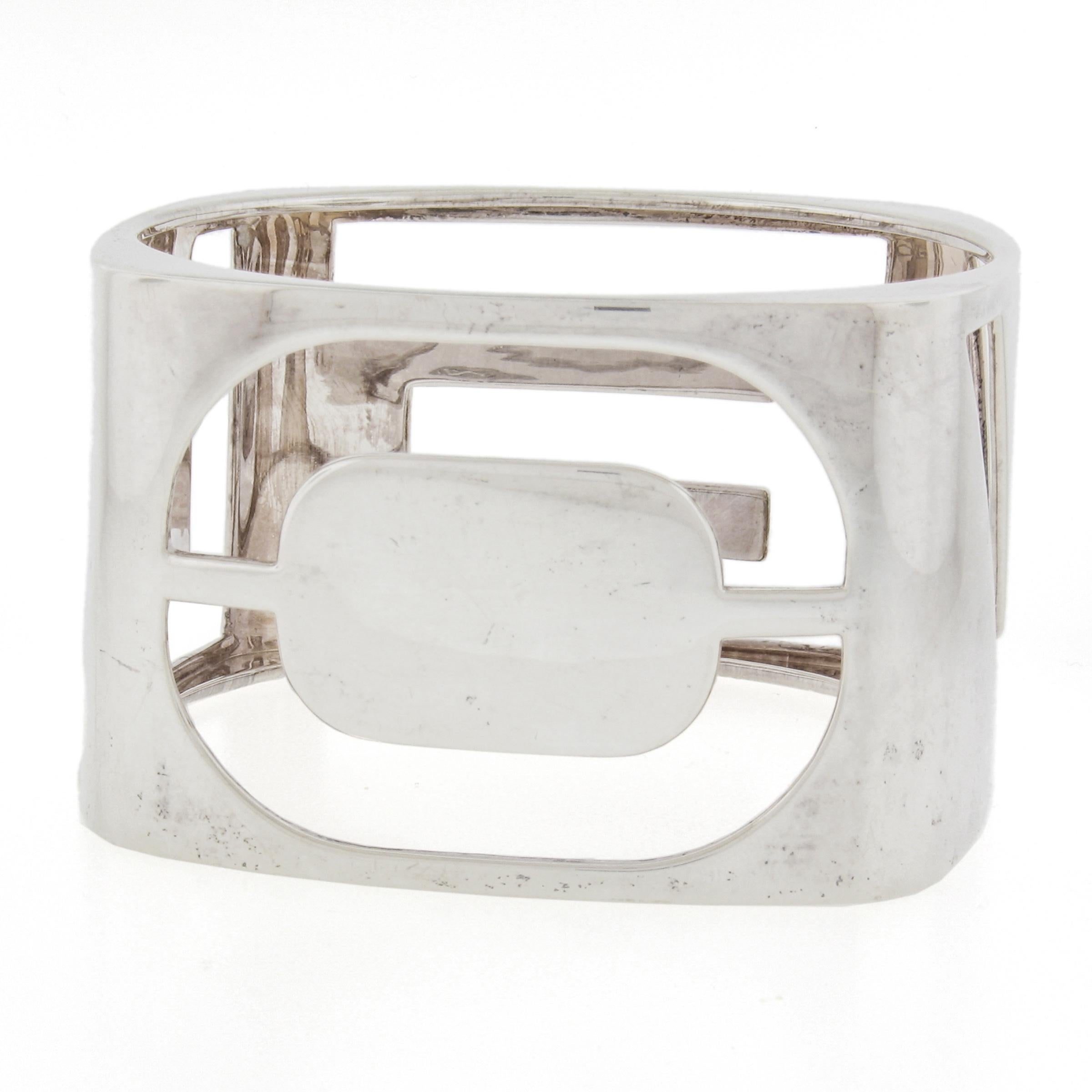 Women's Tiffany & Co. Donald Claflin Sterling Silver Wide LOVE Slip-On Bangle Bracelet For Sale