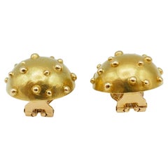 Tiffany & Co. Gold Earrings Dot Mushroom Design