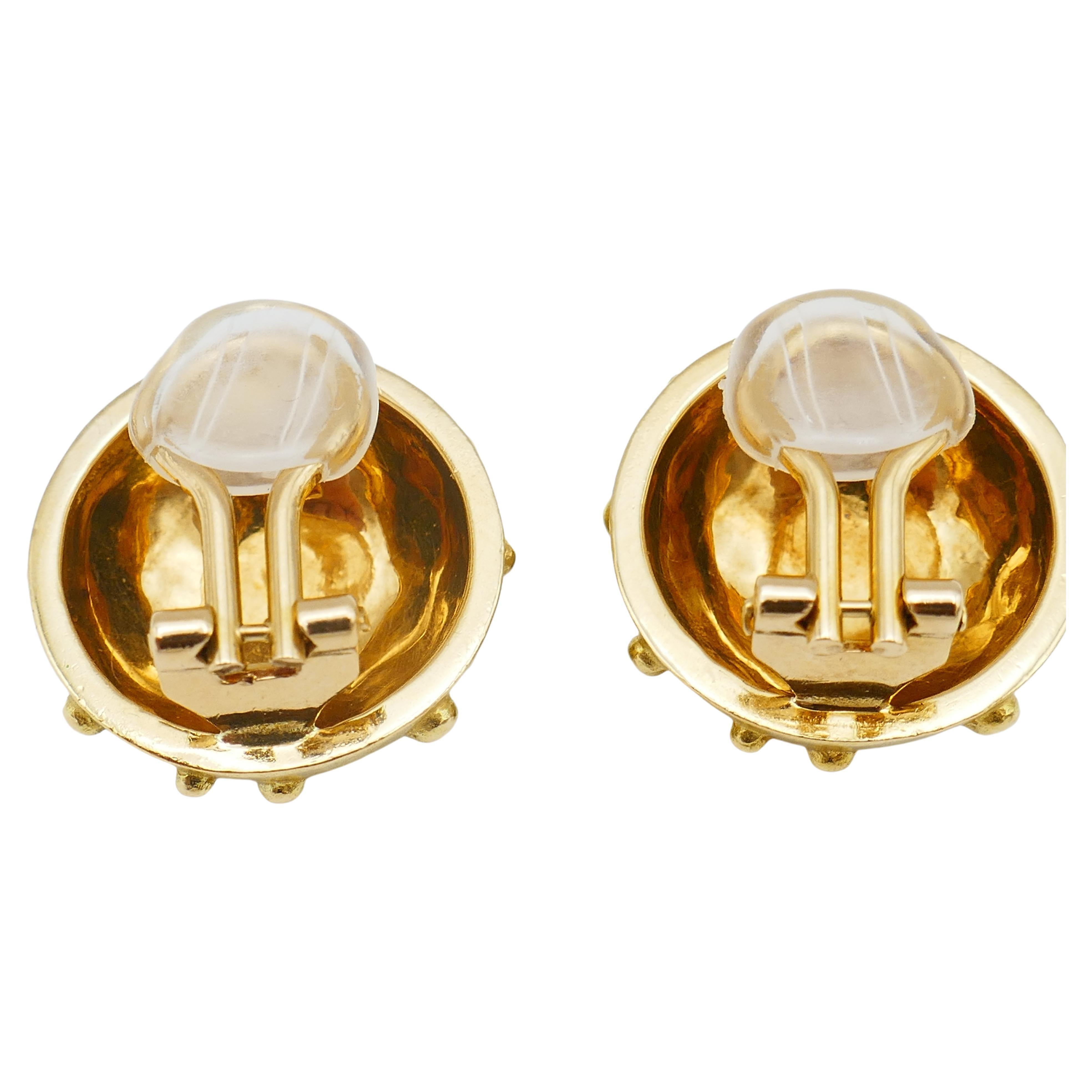 Tiffany & Co. Gold-Ohrringe mit gepunktetem Pilzmuster Damen im Angebot