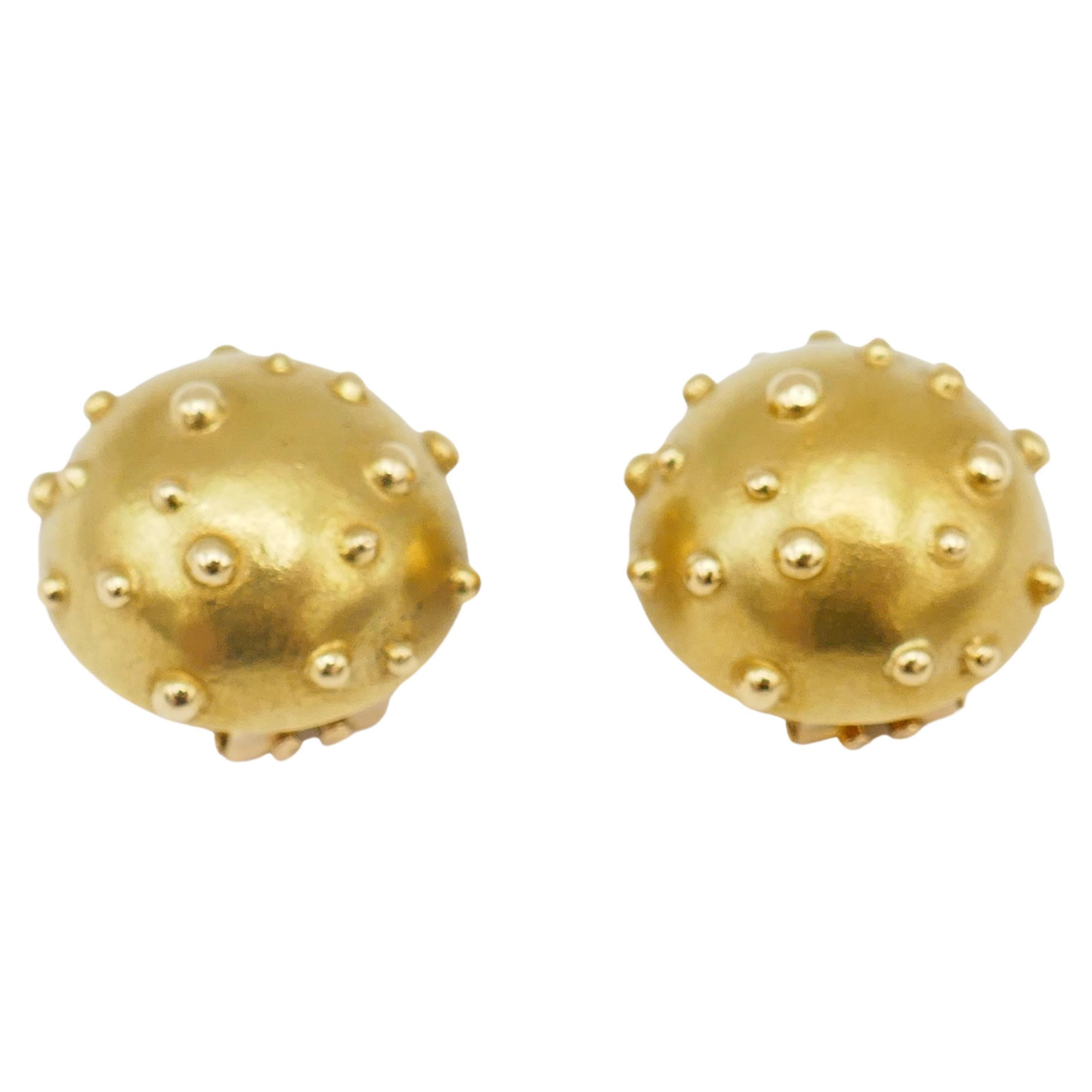 Tiffany & Co. Gold-Ohrringe mit gepunktetem Pilzmuster im Angebot 2