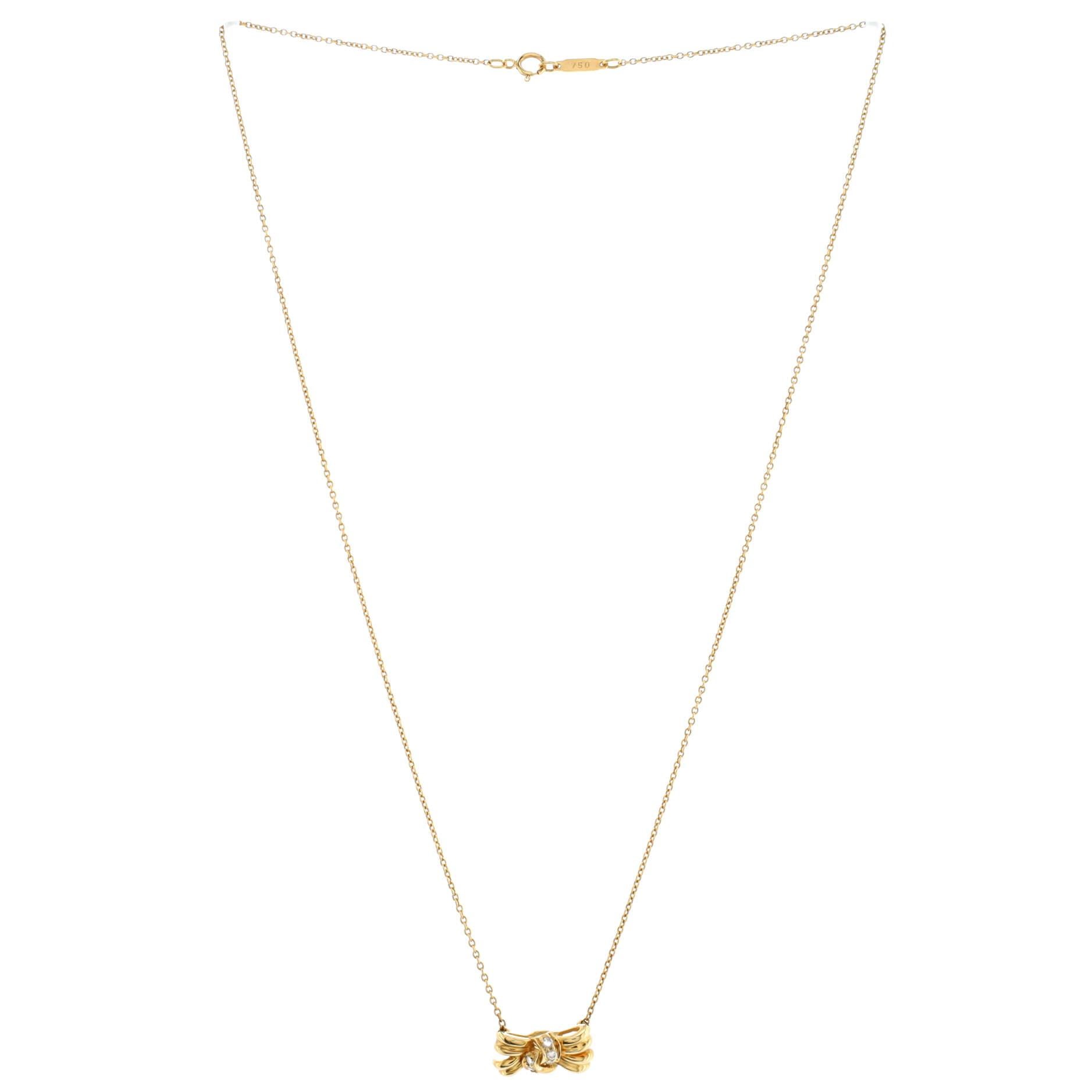 tiffany bow necklace 18k gold