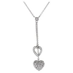 Tiffany & Co Double Diamond Heart Necklace