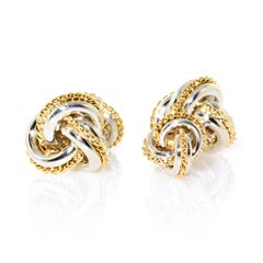 Tiffany & Co. Double Knot Silver and 18 Karat Yellow Gold Cufflinks