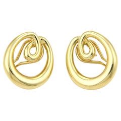 Tiffany & Co. Double Loop Offene Ovale Ohrringe aus 18k Gelbgold