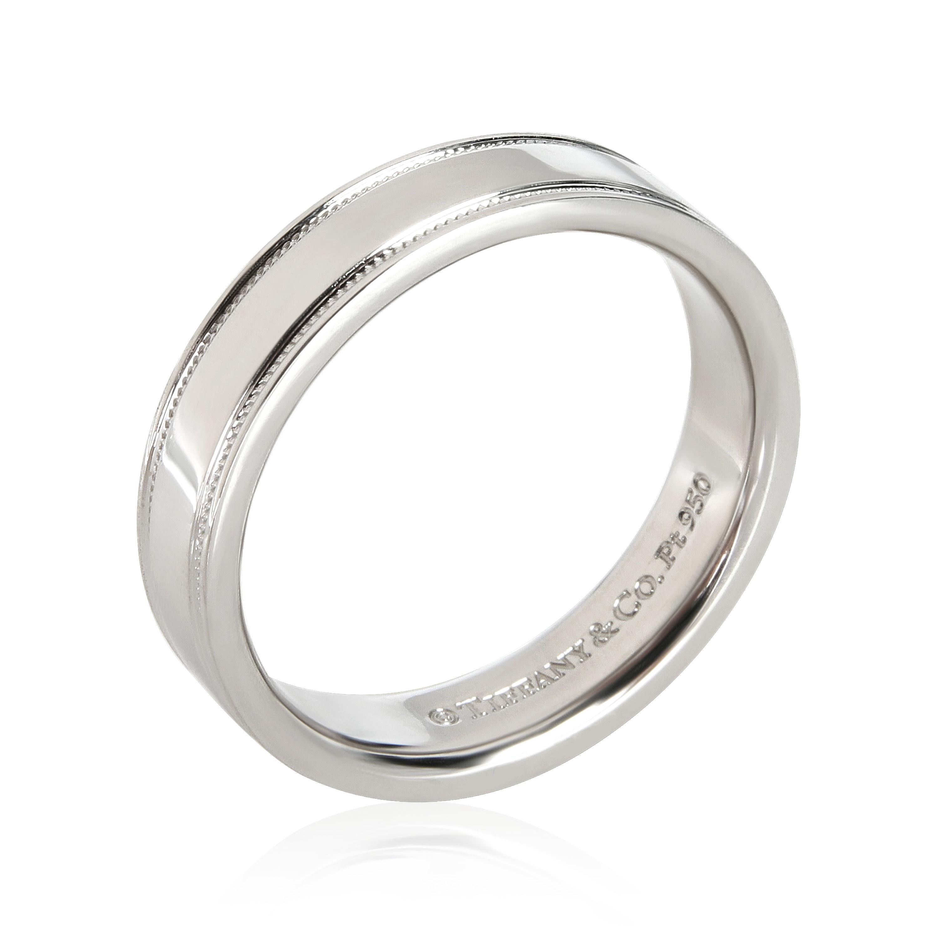 Tiffany and Co. Double Miligrain Band in Platinum For Sale at 1stDibs