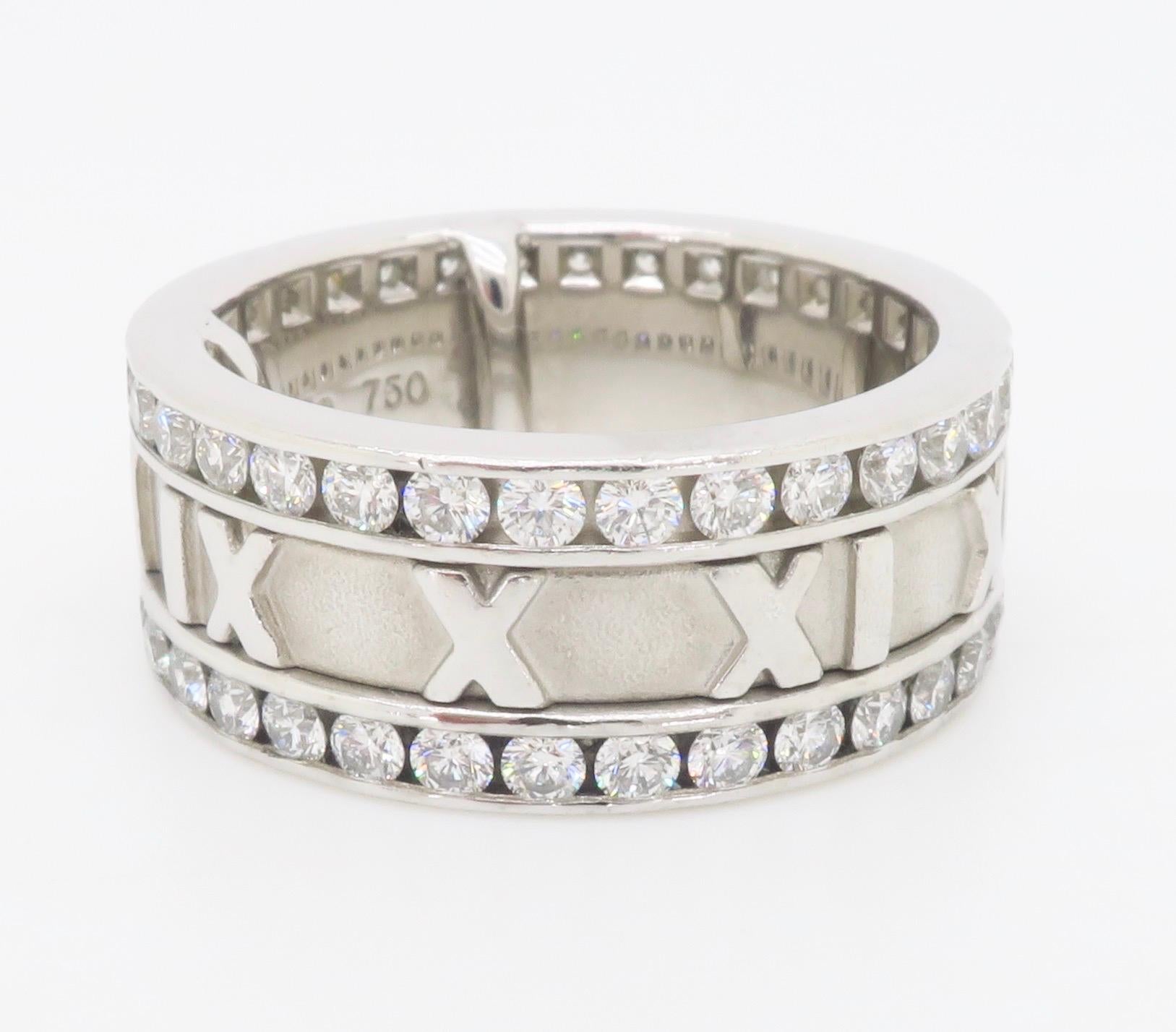Tiffany & Co. Double Row Diamond Atlas Eternity Band In Excellent Condition In Webster, NY