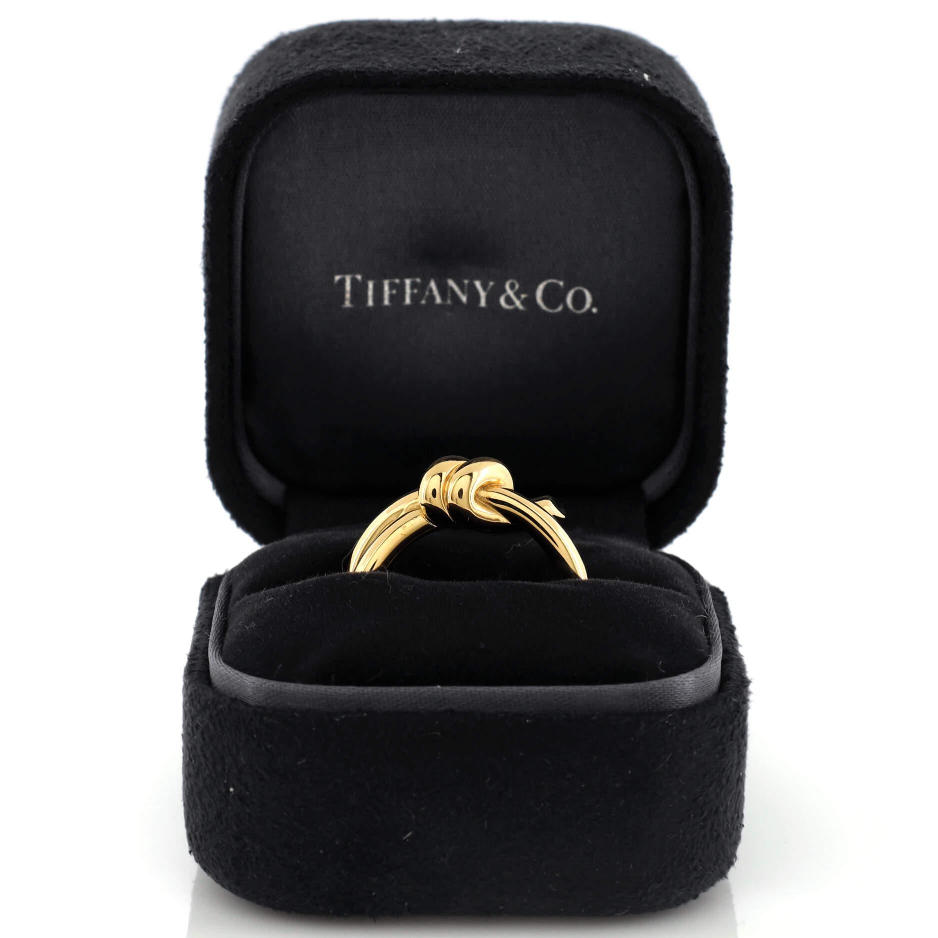 Tiffany & Co. Double Row Knot Ring 18k Yellow Gold In Good Condition In New York, NY