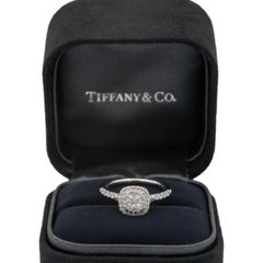 Tiffany & Co. Double Soleste Diamond Engagement Ring 0.71 Cts Total EVVS1 Plat