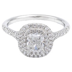 Tiffany & Co. Double Soleste Diamond Engagement Ring 0.71 Cts Total EVVS1 Plat