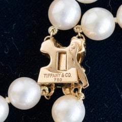 Tiffany & Co. Double Strand Akoya Pearl Necklace with 14k Gold X Clasp