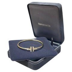 Tiffany & Co. Double T 18K Yellow Gold Diamond Bangle