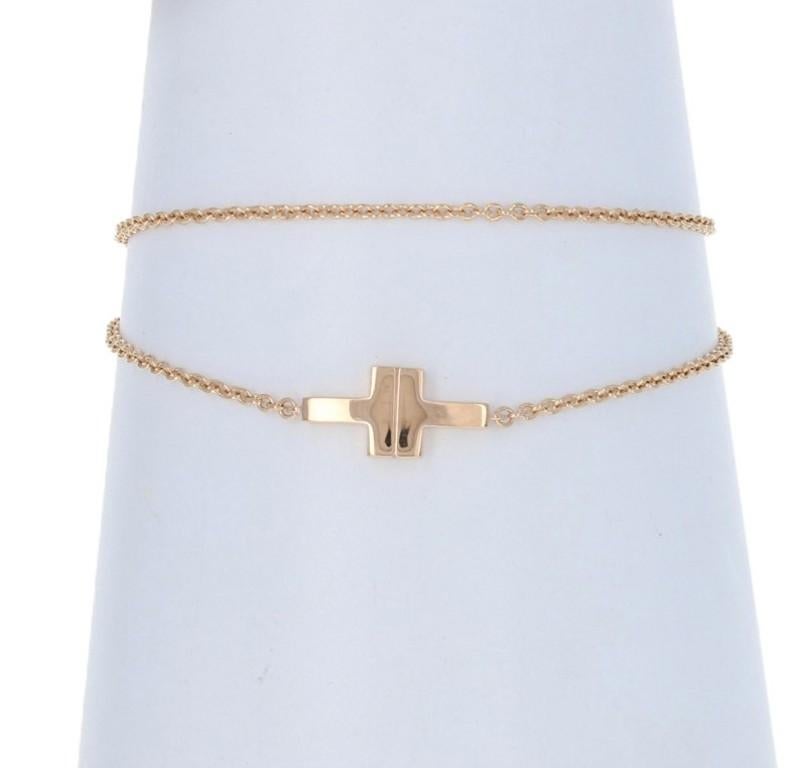 Tiffany T Double Chain Bracelet For Sale on 1stDibs
