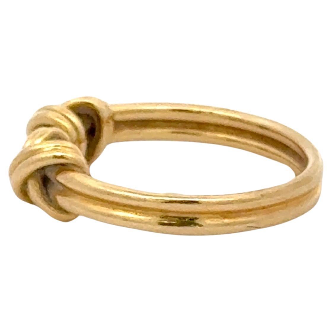 Tiffany & Co Double 'X' Design Band Ring 5.4 Grams 18 Karat Yellow Gold In Excellent Condition For Sale In New York, NY