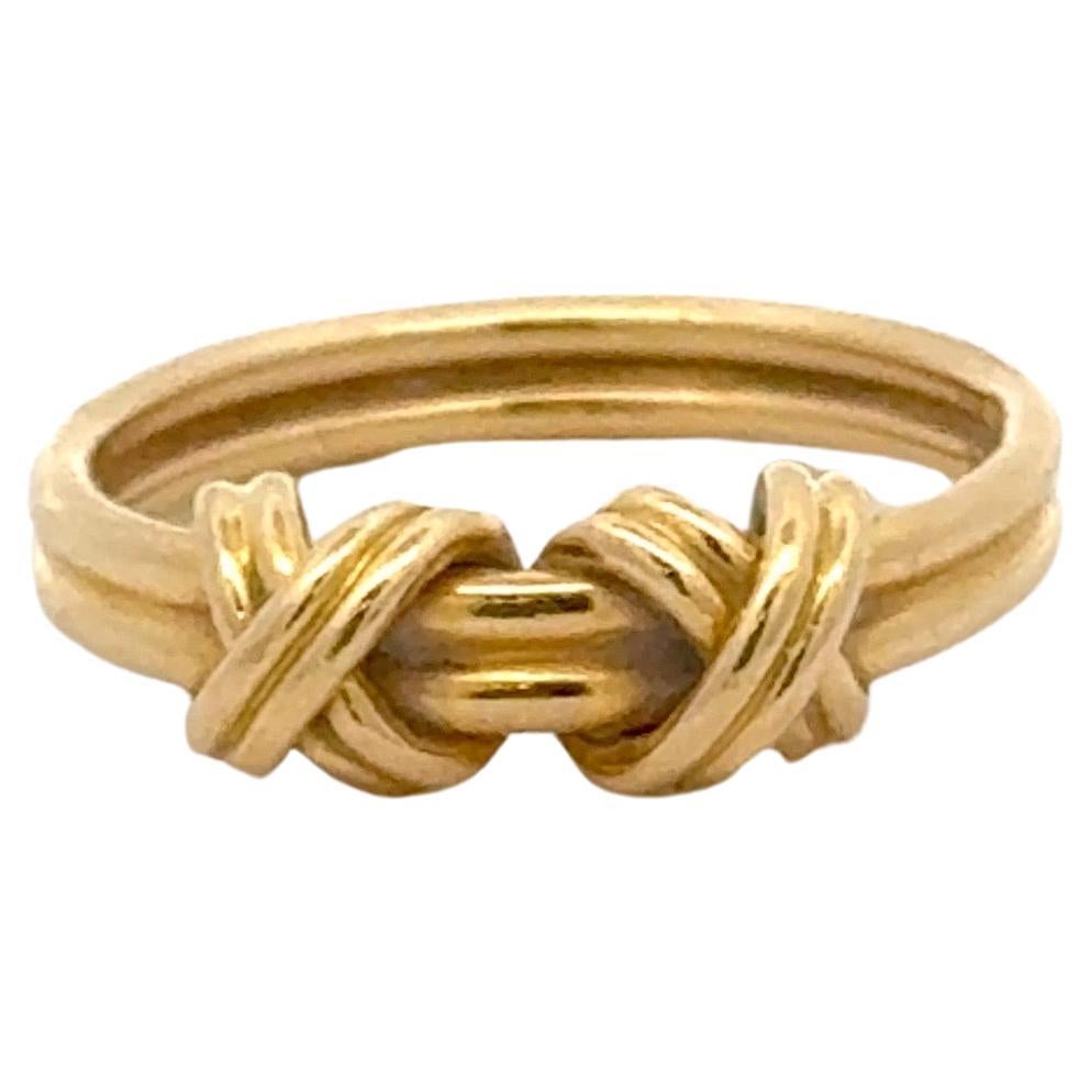 Tiffany & Co Anillo de banda con diseño de doble "X" 5,4 gramos Oro amarillo de 18 quilates
