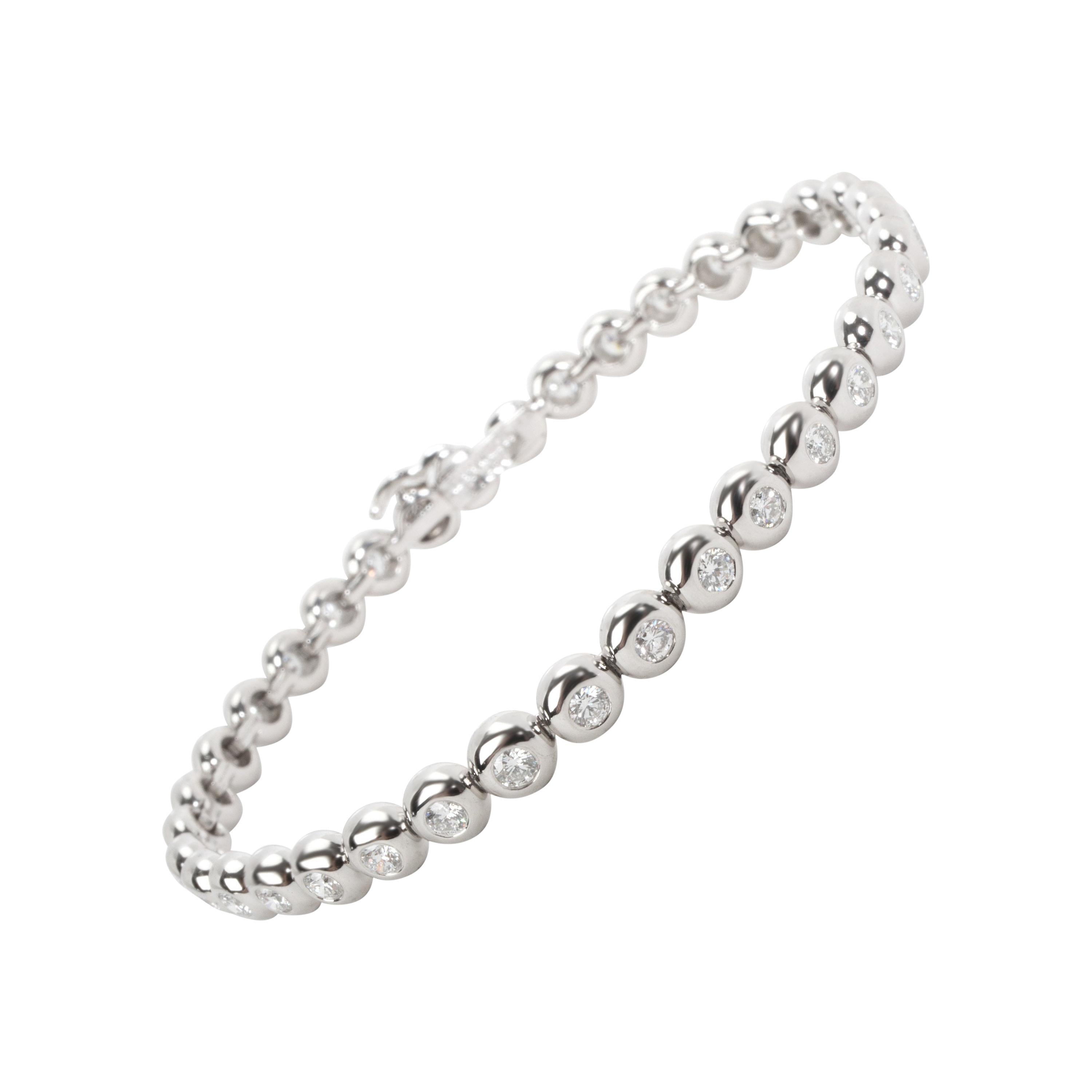 Tiffany & Co. Doughnut Bezel Diamond Tennis Bracelet in Platinum 2.50 Carat