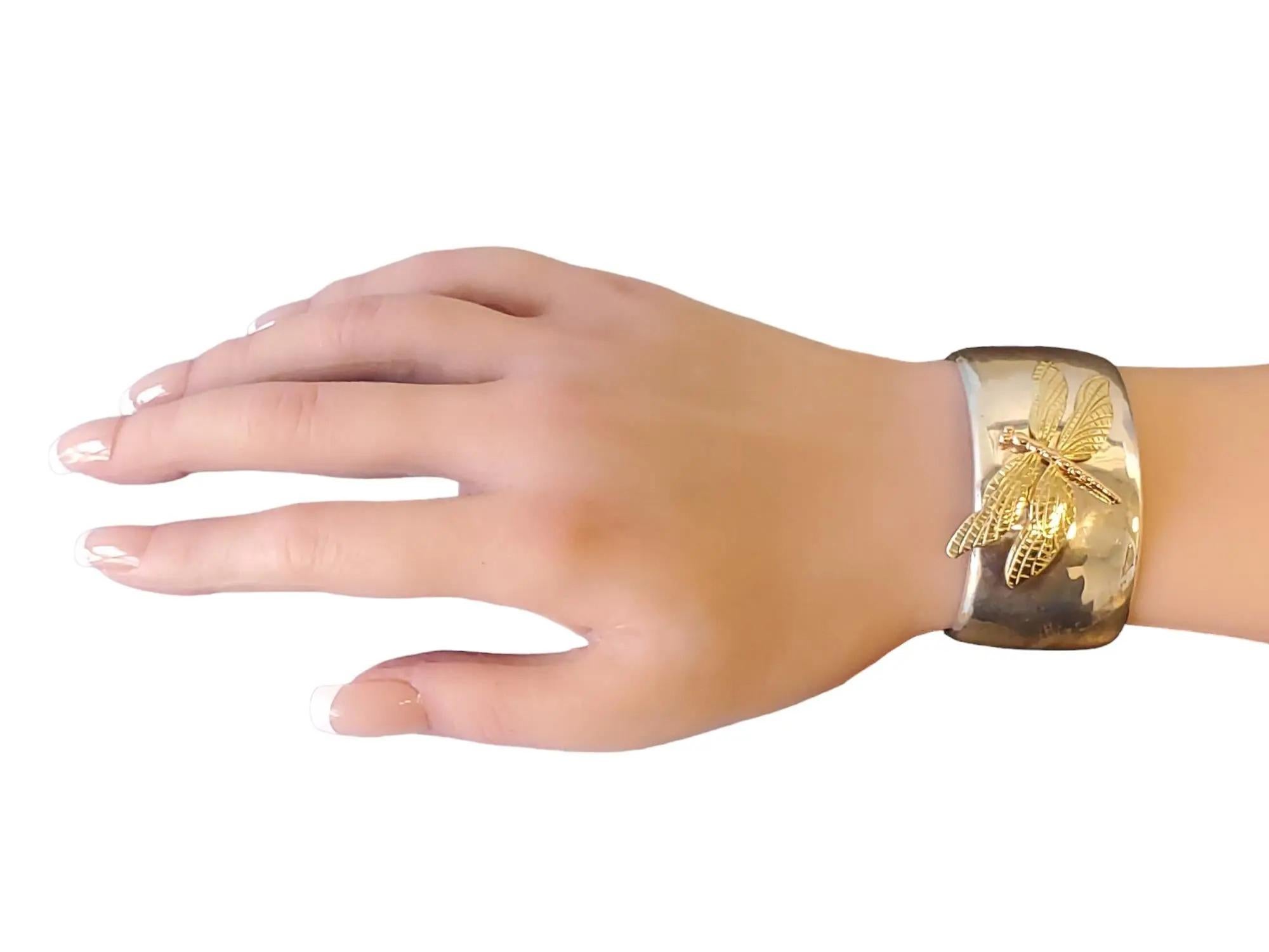 Tiffany & Co. Dragonfly Cuff Bracelet Sterling Silver 18K Rose and Yellow Gold 2 4