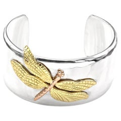 Tiffany & Co. Dragonfly Cuff Bracelet Sterling Silver 18K Rose and Yellow Gold 2