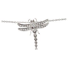 Tiffany & Co. Dragonfly Diamond Platinum Pendant Necklace