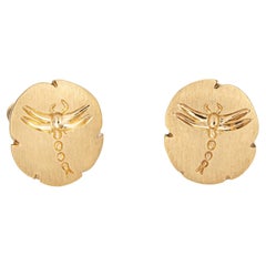 Tiffany & Co Dragonfly Earrings Vintage 18k Yellow Gold Clip on Fine Jewelry