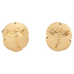 Tiffany & Co Dragonfly Earrings Vintage 18k Yellow Gold Clip on Fine Jewelry