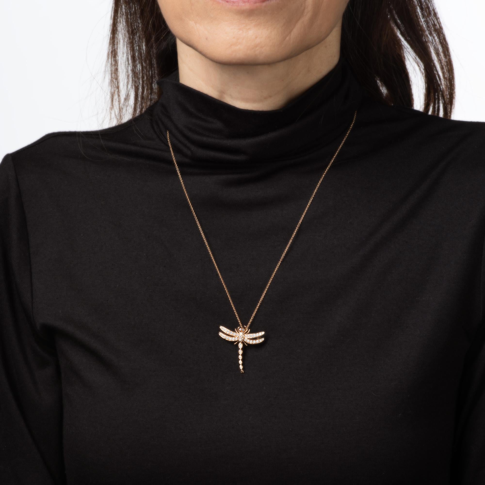 Contemporaneo Tiffany & Co. Ciondolo Libellula Enchant Estate Spilla in oro rosa 18 carati Servire i documenti in vendita