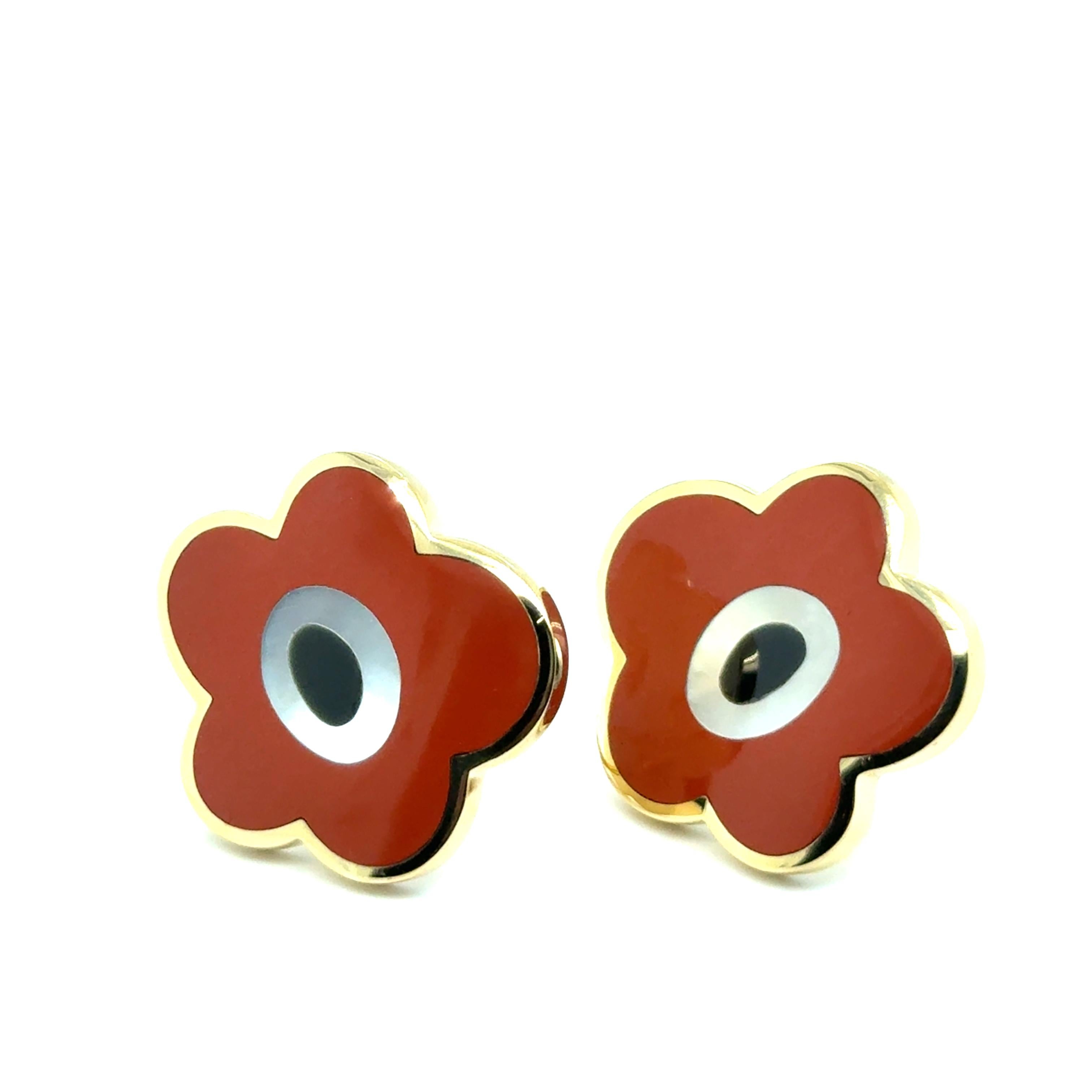Artist Tiffany & Co Earclips with Vibrant Gemstones in Yellow Gold by Angela Cumming For Sale