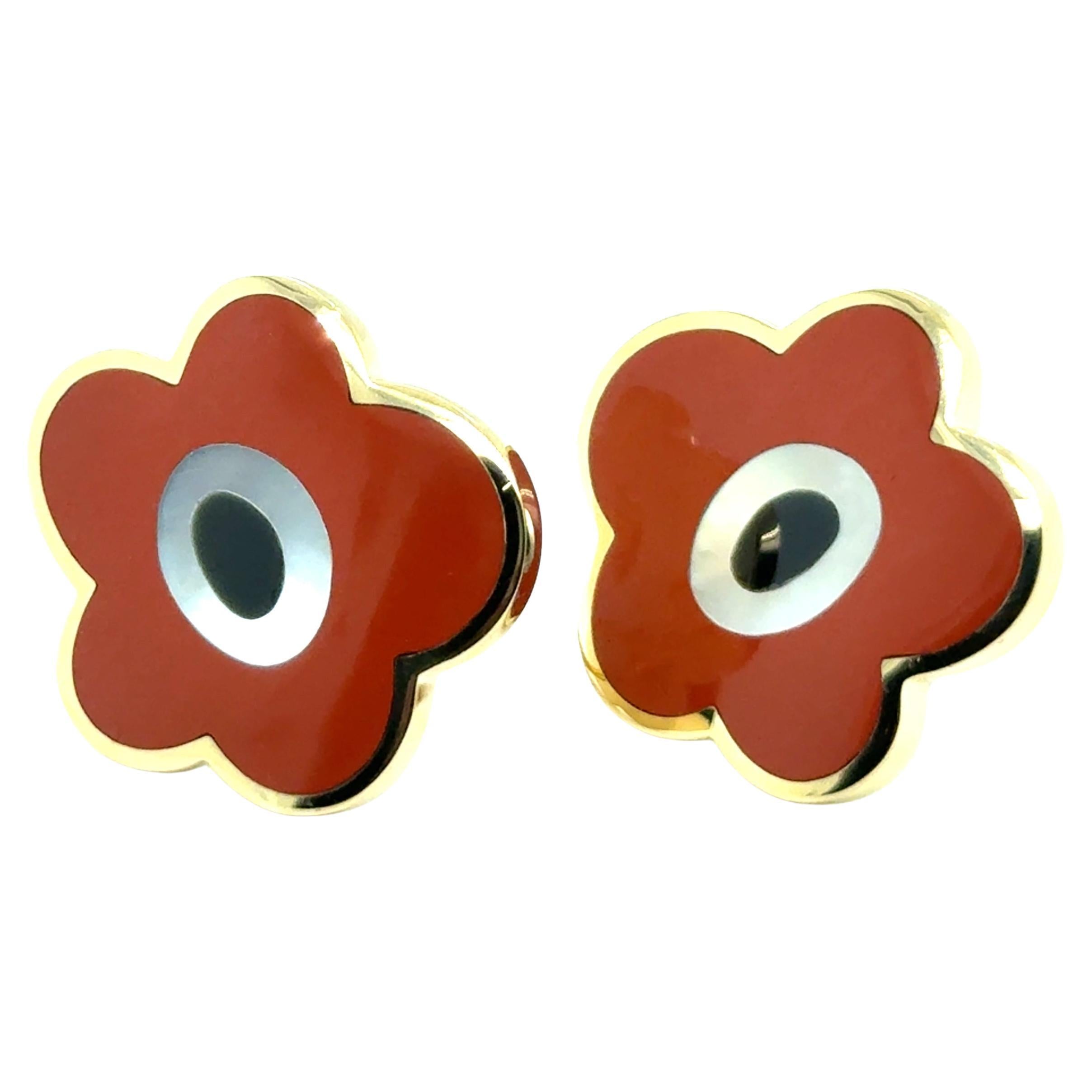 Tiffany & Co Earclips with Vibrant Gemstones in Yellow Gold by Angela Cumming