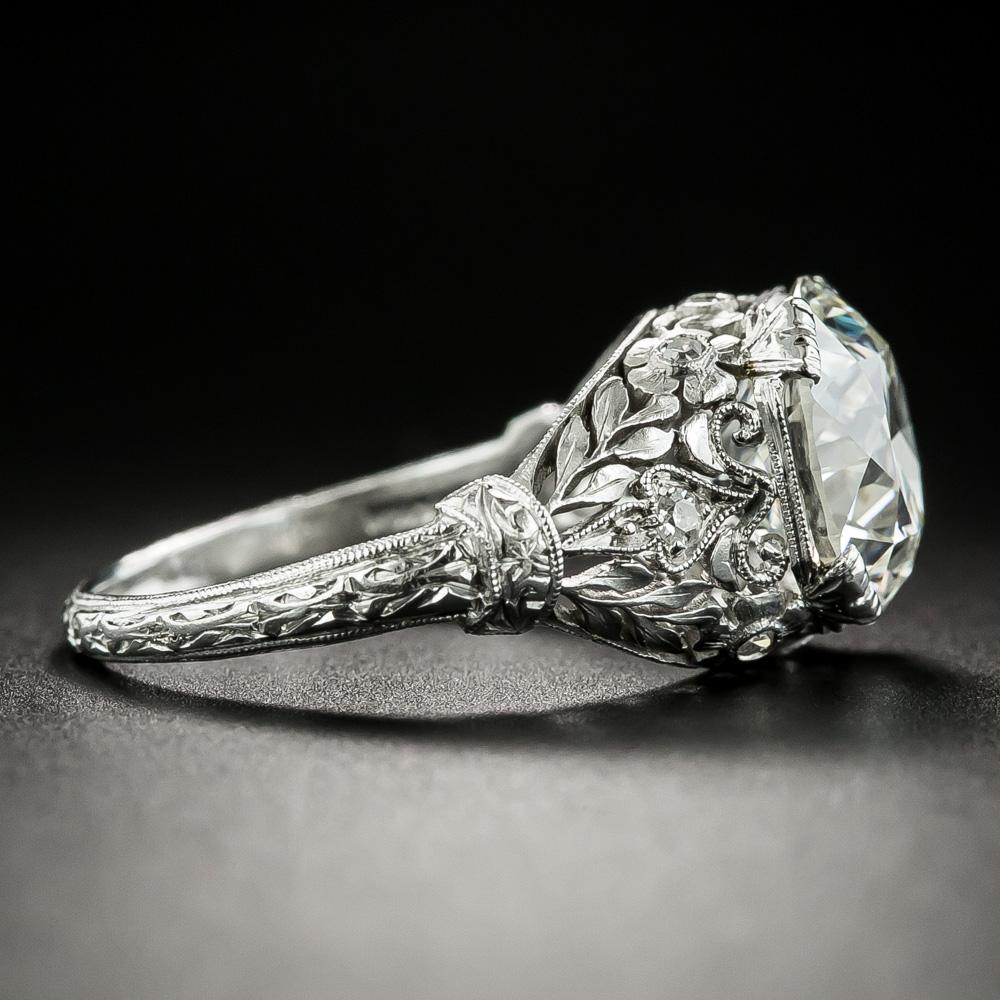 Brilliant Cut Tiffany & Co. Early Art Deco 3.68 Carat Diamond Engagement Ring, GIA J VS1
