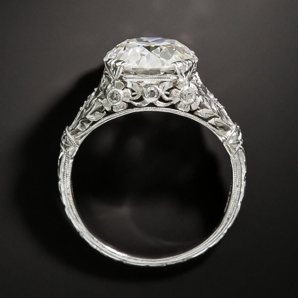 Tiffany & Co. Early Art Deco 3.68 Carat Diamond Engagement Ring, GIA J VS1 In Excellent Condition In San Francisco, CA