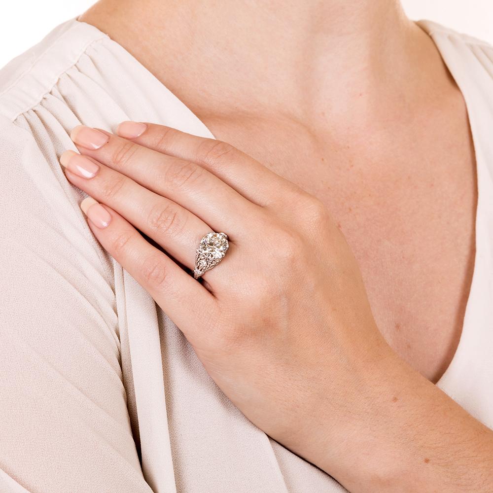 Tiffany & Co. Early Art Deco 3.68 Carat Diamond Engagement Ring, GIA J VS1 2