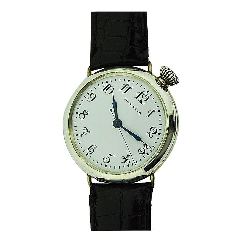 Tiffany & Co. Military Campaign Style with Rare Sweeps Seconds Hand from 1915 In Excellent Condition In Long Beach, CA