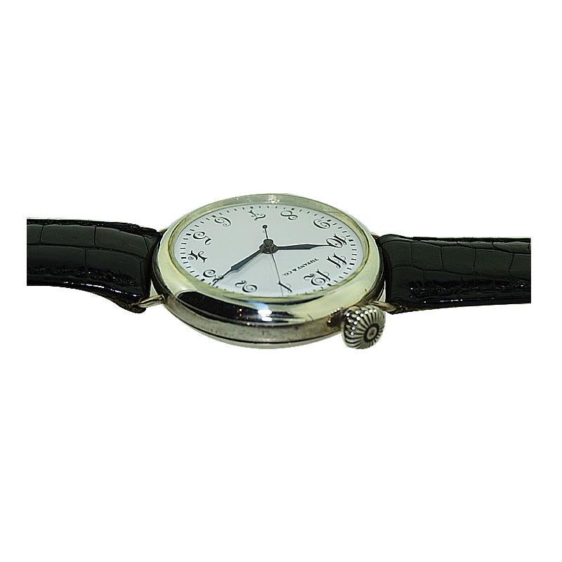 Women's or Men's Tiffany & Co. Military Campaign Style with Rare Sweeps Seconds Hand from 1915