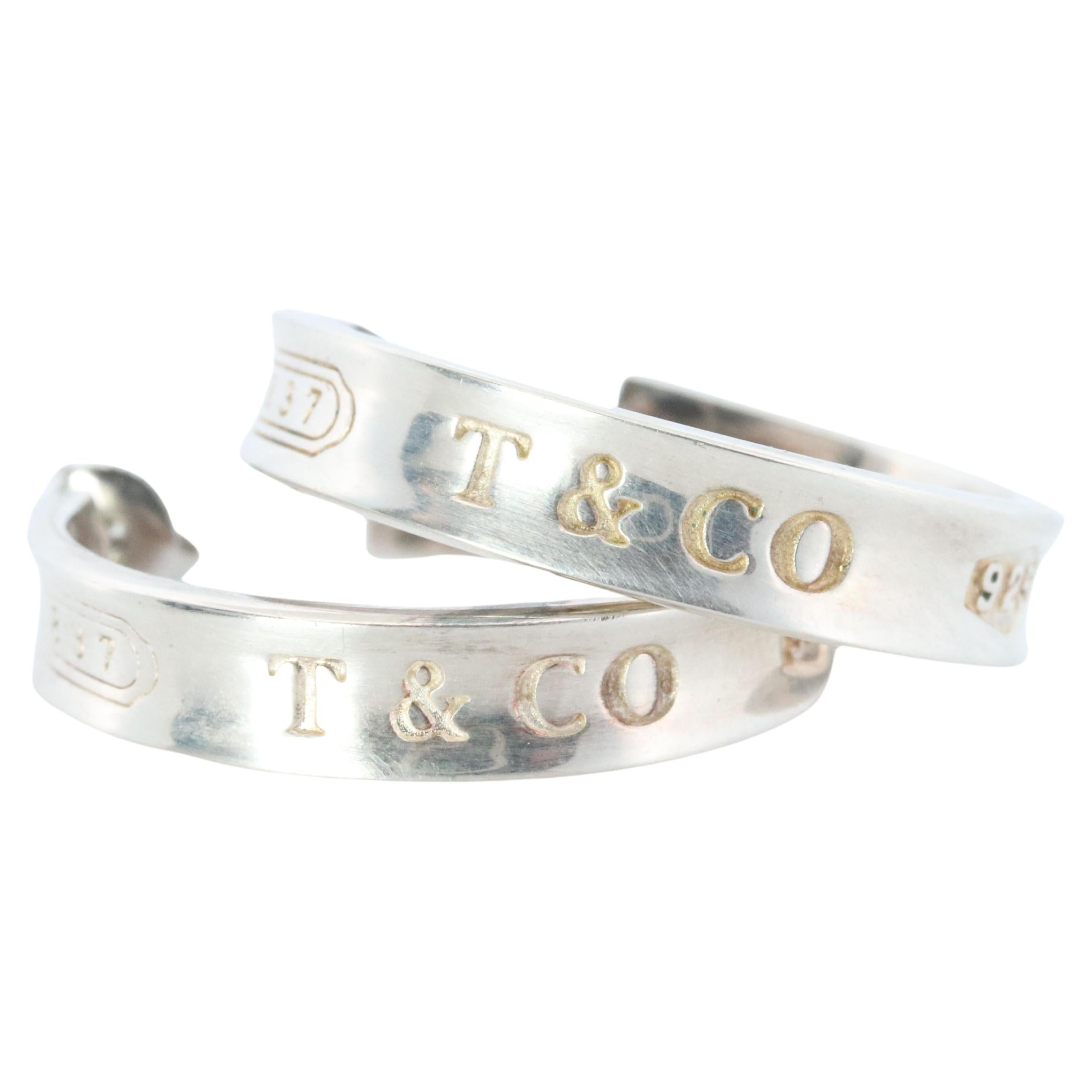 Tiffany & Co. Ohrringe. 1837 T und CO Creolen aus Sterlingsilber 925 Ohrringe.