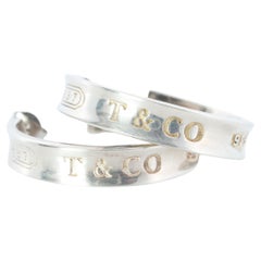 Tiffany & Co. Earrings. 1837 T and CO Hoops Sterling Silver 925 Earrings.