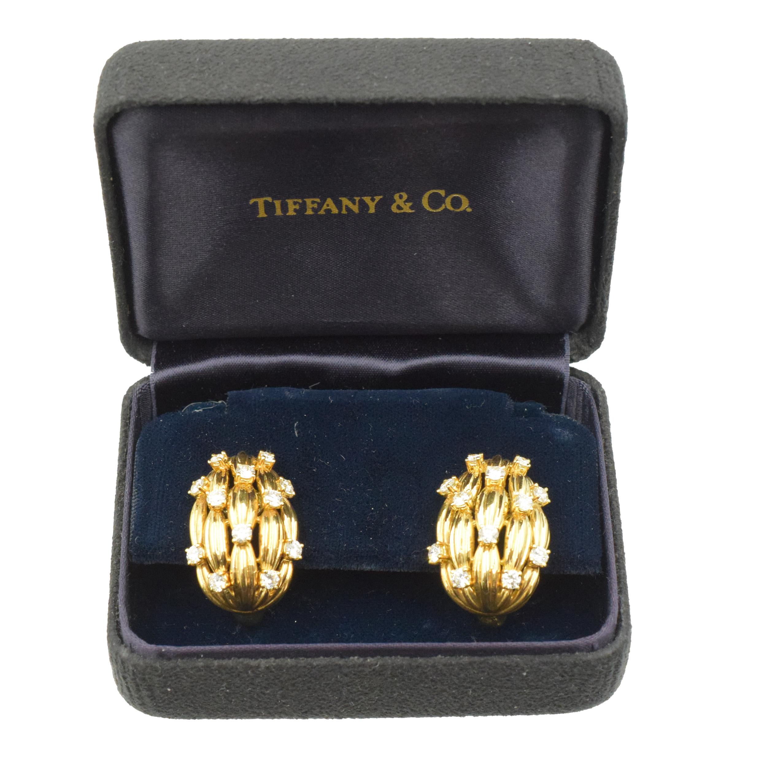 Round Cut Tiffany & Co. Earrings For Sale