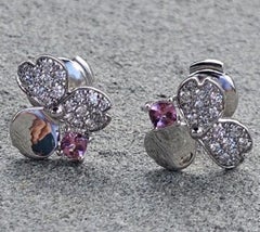 Tiffany & Co.  Earrings Paper Flowers Diamond Pink Spinel Platinum Studs