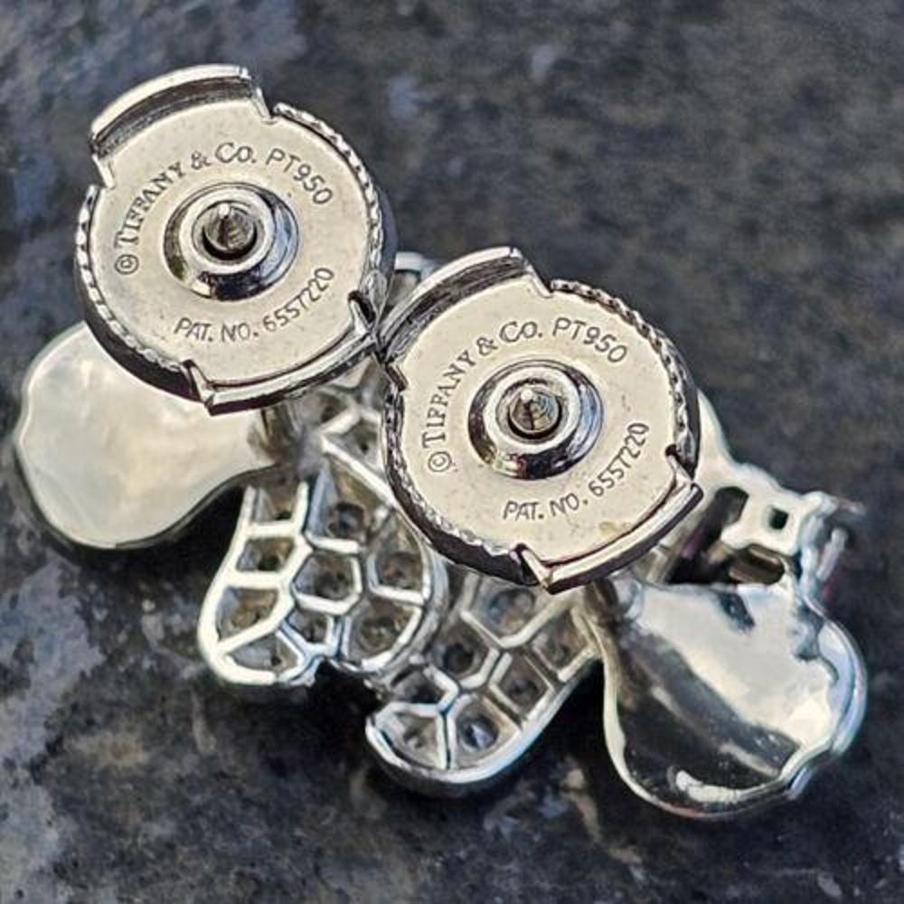 Tiffany & Co.  Orecchini Fiori di Carta Diamante Pink Diamond Spinello Platino Borchie in vendita 2